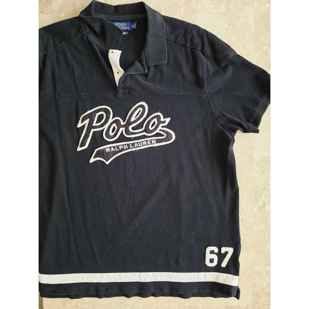 Polo Ralph Lauren Mens Rugby Custom Slim Fit Script Logo Polo Shirt XXL 67 Patch